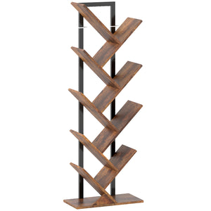 Bücherregal Standregal Baumform schmal rustikal für Büro