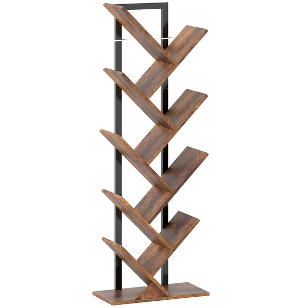 Bücherregal Standregal Baumform schmal rustikal für Büro