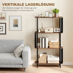 Bücherregal freistehend 4-stufig in Holzoptik industriell