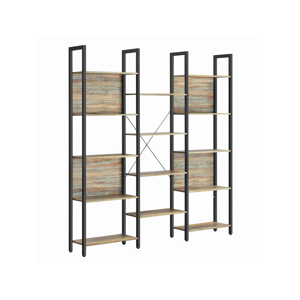 Bücherregal Standregal Industriestil 24x158x166cm Eiche Schwarz