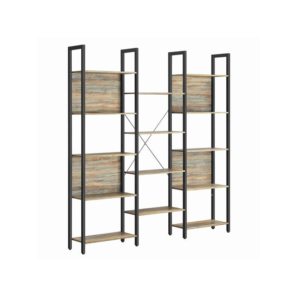 Bücherregal Standregal Industriestil 24x158x166cm Eiche Schwarz