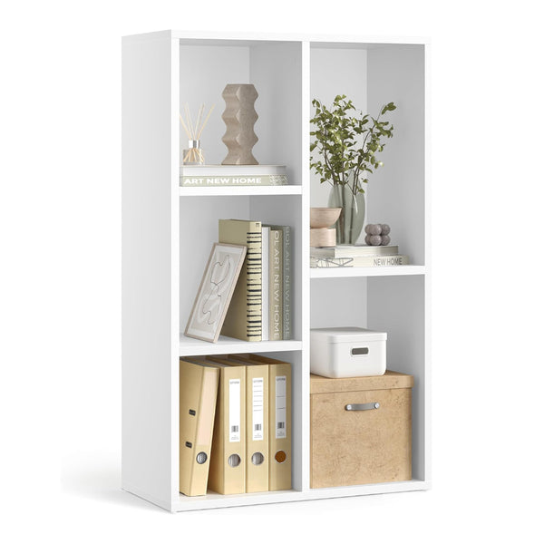 Bücherregal Kinderzimmerregal 5 Fächer 50x24x80cm Holz Weiss