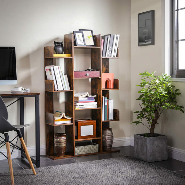 Bücherregal mit 13 Fächern Braun