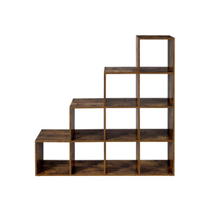 Bücherregal Raumteiler Standregal 10-Fach 129x29x129cm Holz Rustikal