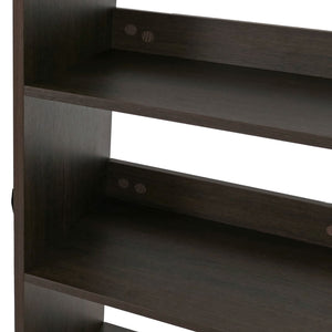 Bücherregal Bücherschrank Hochschrank skandinavisch Metall Holz 200x80x30cm dunkelbraun