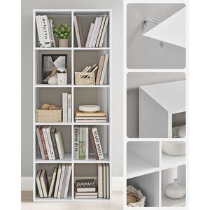 Bücherregal Standregal mit 10 Fächern 161cm