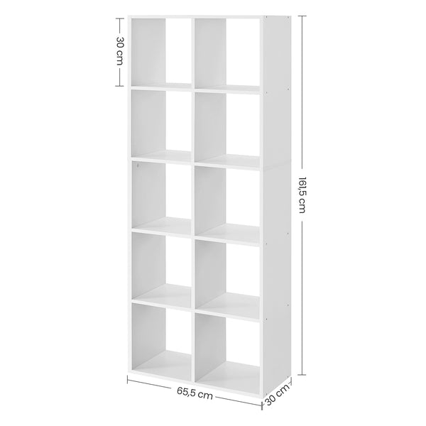 Bücherregal Standregal mit 10 Fächern 161cm