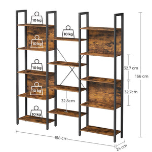 Bücherregal Standregal mit 14 Ablagen IndustrialVIBE