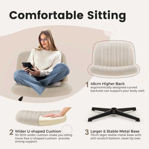 Office chair without armrests with rocking function