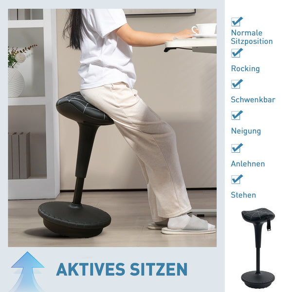 Bürohocker ergonomisch höhenverstellbar schwenkbar schwarz