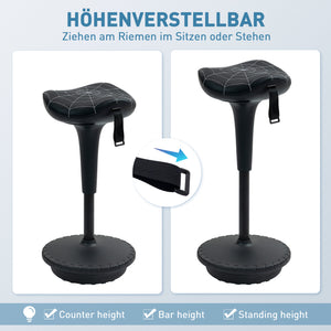 Bürohocker ergonomisch höhenverstellbar schwenkbar schwarz