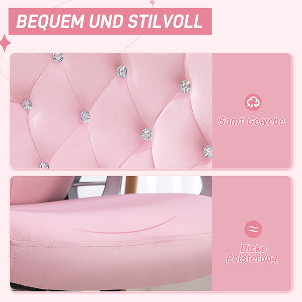 Office chair, 120kg weight capacity, height adjustable, ergonomic, pink
