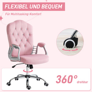 Office chair, 120kg weight capacity, height adjustable, ergonomic, pink