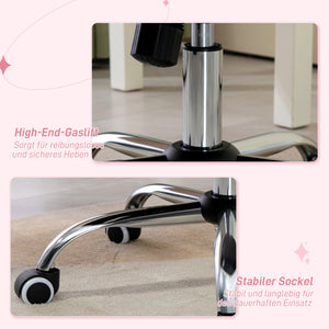 Office chair, 120kg weight capacity, height adjustable, ergonomic, pink