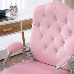 Office chair, 120kg weight capacity, height adjustable, ergonomic, pink
