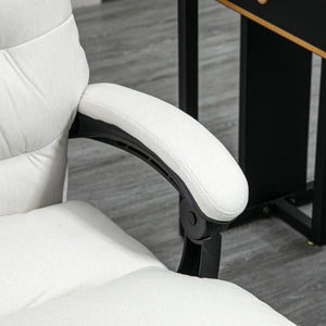 Office chair, 135° tiltable, massage function, 120kg weight capacity, cream white