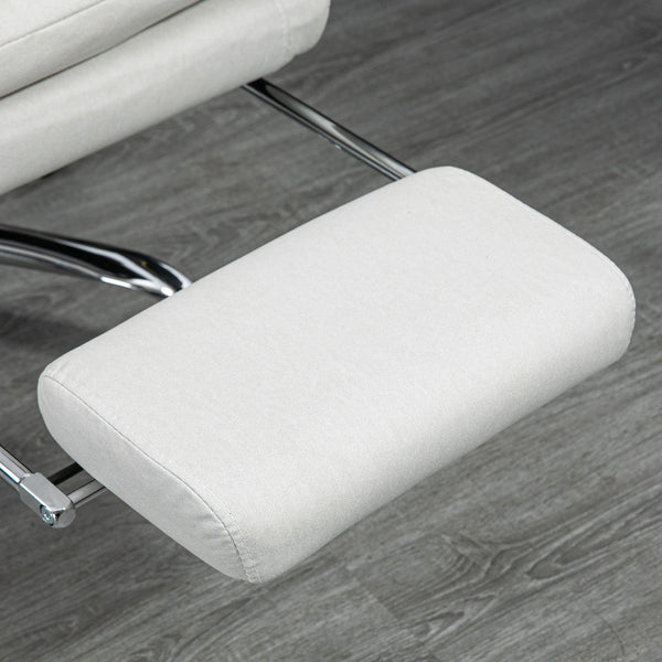 Office chair, 135° tiltable, massage function, 120kg weight capacity, cream white