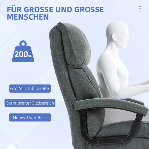 Bürostuhl gepolstert robust mit 200kg Belastbarkeit grau
