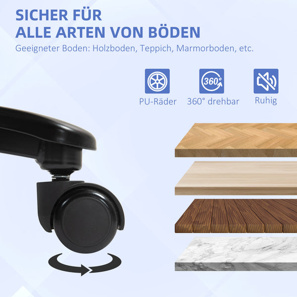 Bürostuhl gepolstert robust mit 200kg Belastbarkeit grau