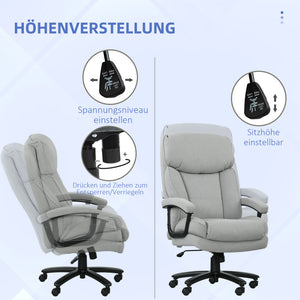 Bürostuhl ergonomisch belastbar gepolstert bis 200kg hellgrau