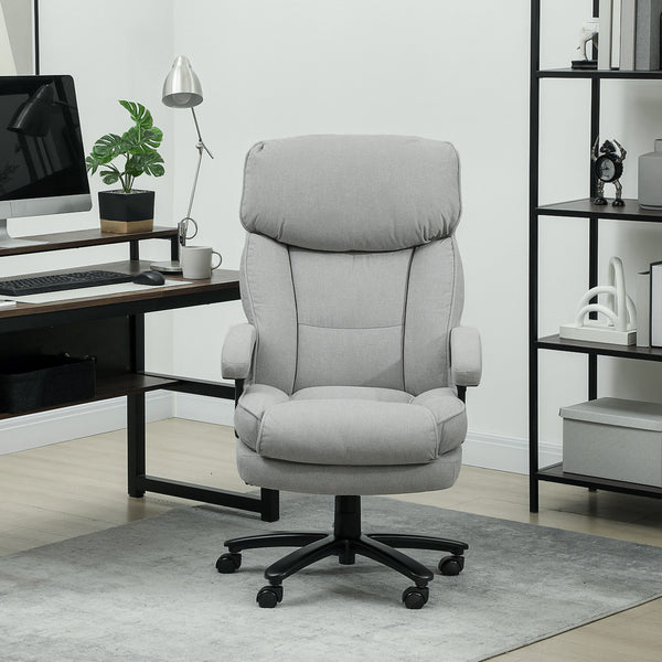 Bürostuhl ergonomisch belastbar gepolstert bis 200kg hellgrau