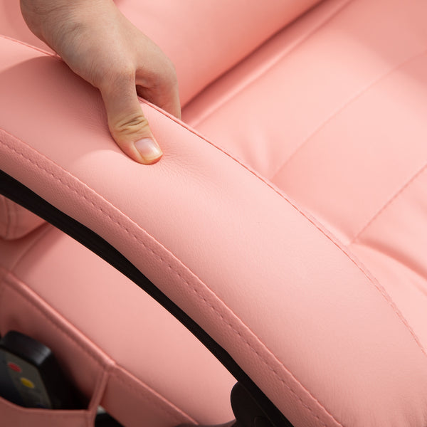Office chair with 7-point massage & reclining function, ergonomic, up to 120kg, pink