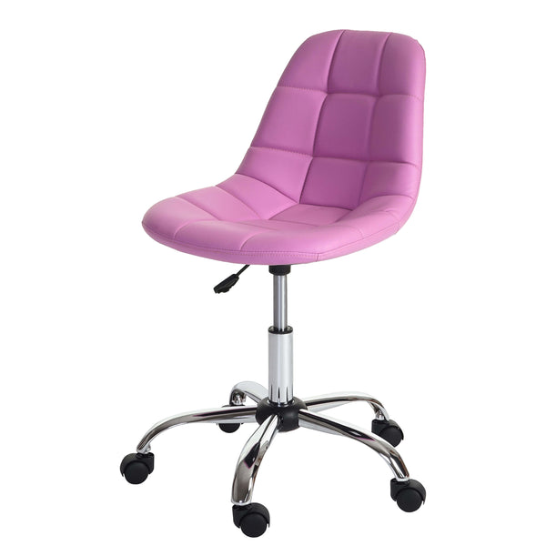 Bürostuhl Arbeitshocker, Schalensitz Kunstleder rosa