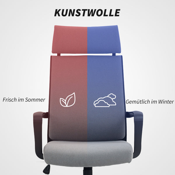 Bürostuhl ergonomisch höhenverstellbar mit Armlehnen grau