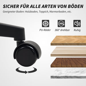 Bürostuhl ergonomisch höhenverstellbar mit Armlehnen grau