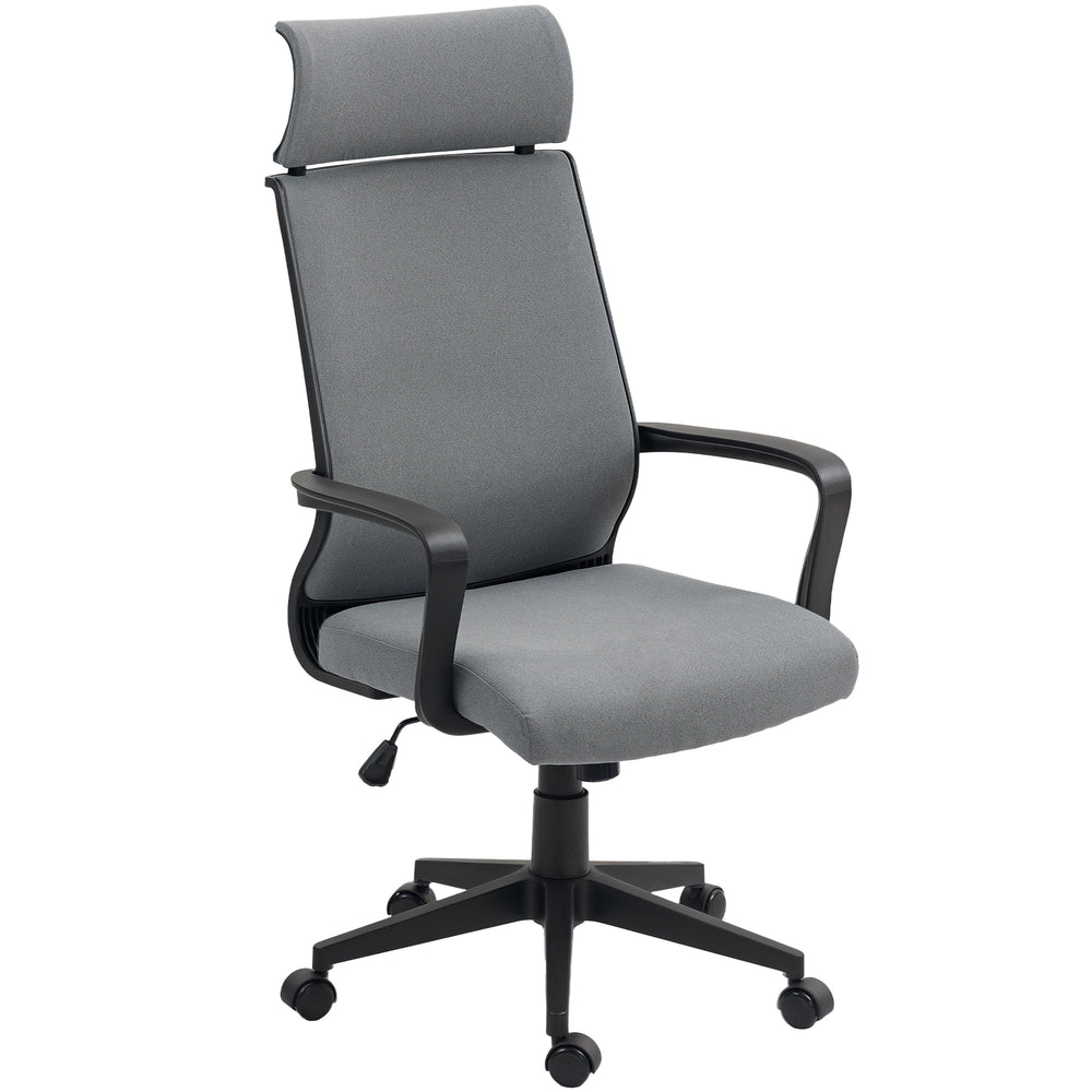 Bürostuhl ergonomisch höhenverstellbar mit Armlehnen grau