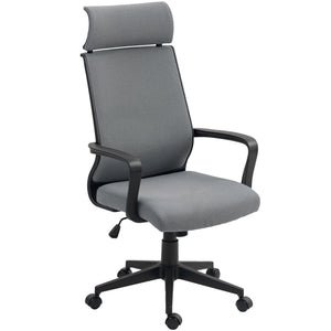 Bürostuhl ergonomisch höhenverstellbar mit Armlehnen grau