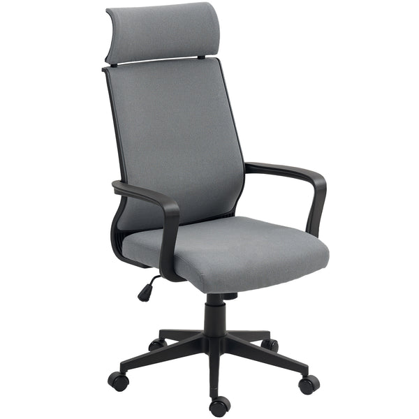 Bürostuhl ergonomisch höhenverstellbar mit Armlehnen grau