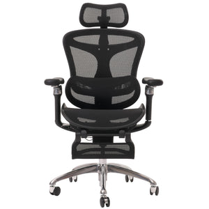Ergonomischer Bürostuhl mit Lordosenstütze und 6D Armlehnen, schwarz