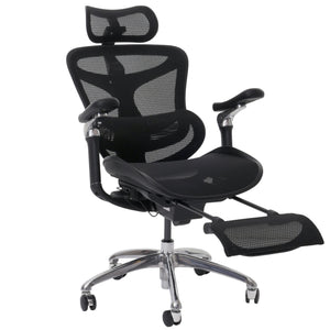 Ergonomischer Bürostuhl mit Lordosenstütze und 6D Armlehnen, schwarz