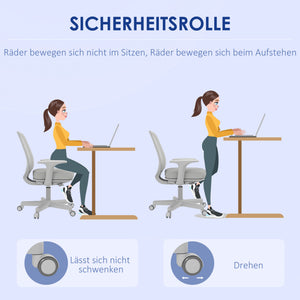 Bürostuhl ergonomisch höhenverstellbar drehbar grau