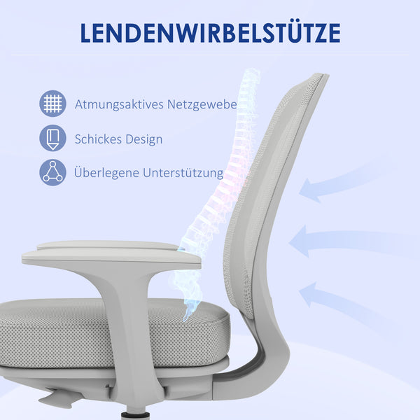 Bürostuhl ergonomisch höhenverstellbar drehbar grau