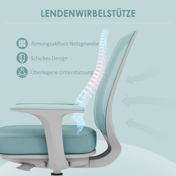 Bürostuhl ergonomisch höhenverstellbar drehbar grün