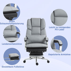 Bürostuhl ergonomisch verstellbar hellgrau schwarz