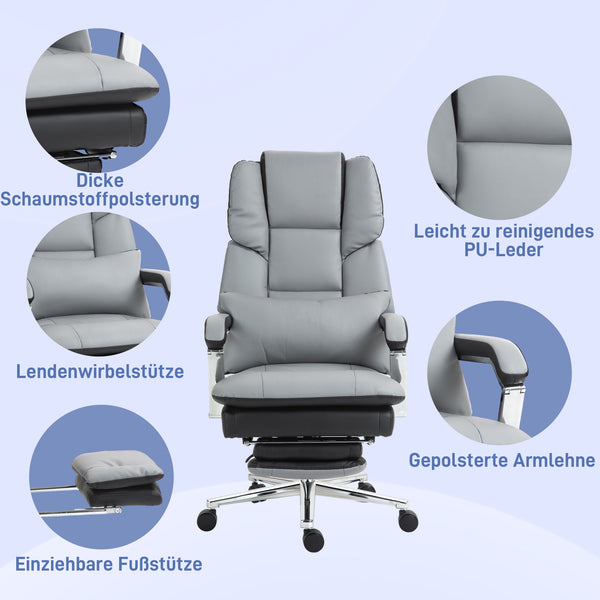 Bürostuhl ergonomisch verstellbar hellgrau schwarz