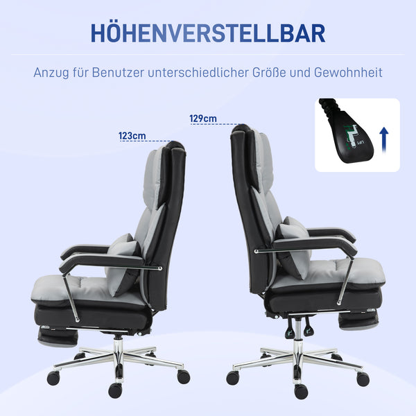 Bürostuhl ergonomisch verstellbar hellgrau schwarz