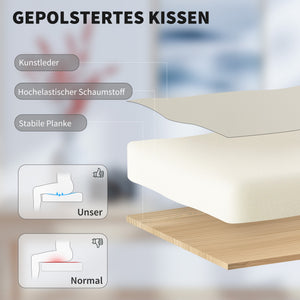Bürostuhl höhenverstellbar rollbar mit Fussstütze Kunstleder beige