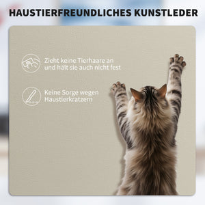 Bürostuhl höhenverstellbar rollbar mit Fussstütze Kunstleder beige