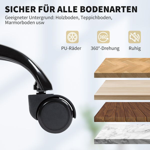 Bürostuhl höhenverstellbar rollbar mit Fussstütze Kunstleder beige