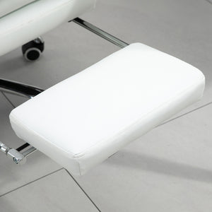 Office chair with footrest & ultra-comfortable backrest, white