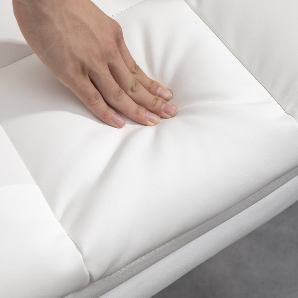 Bürostuhl ergonomisch höhenverstellbar mit Fussstütze weiss