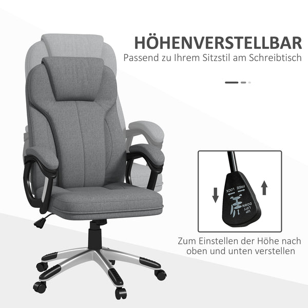 Bürostuhl höhenverstellbar ergonomisch mit Wippfunktion Grau