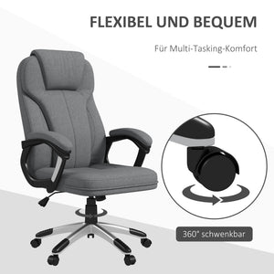 Bürostuhl höhenverstellbar ergonomisch mit Wippfunktion Grau