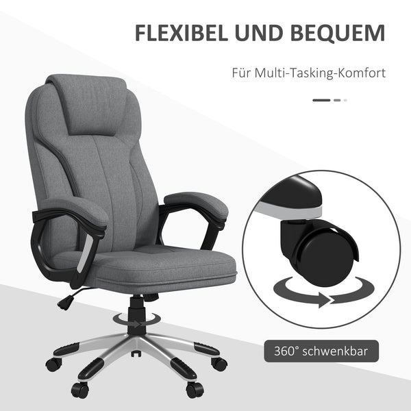 Bürostuhl höhenverstellbar ergonomisch mit Wippfunktion Grau