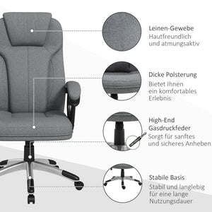 Bürostuhl höhenverstellbar ergonomisch mit Wippfunktion Grau