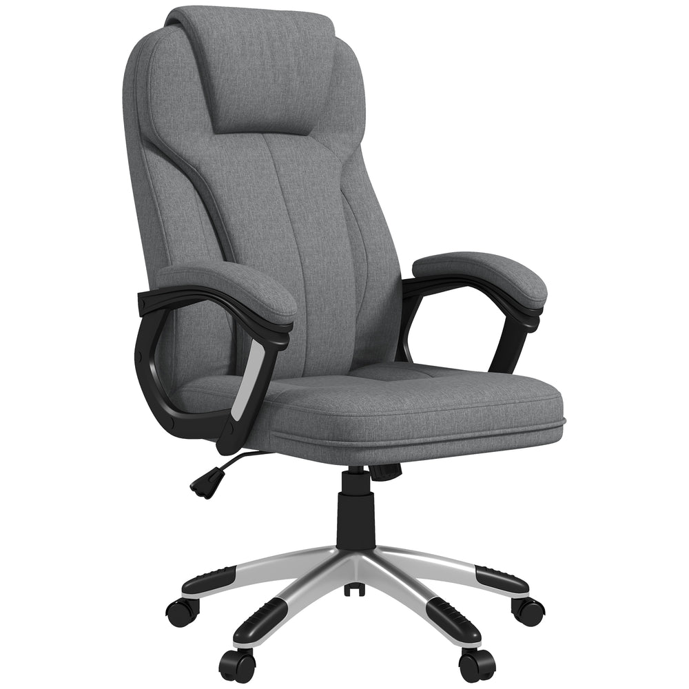 Height-adjustable ergonomic office chair with rocking function, grey